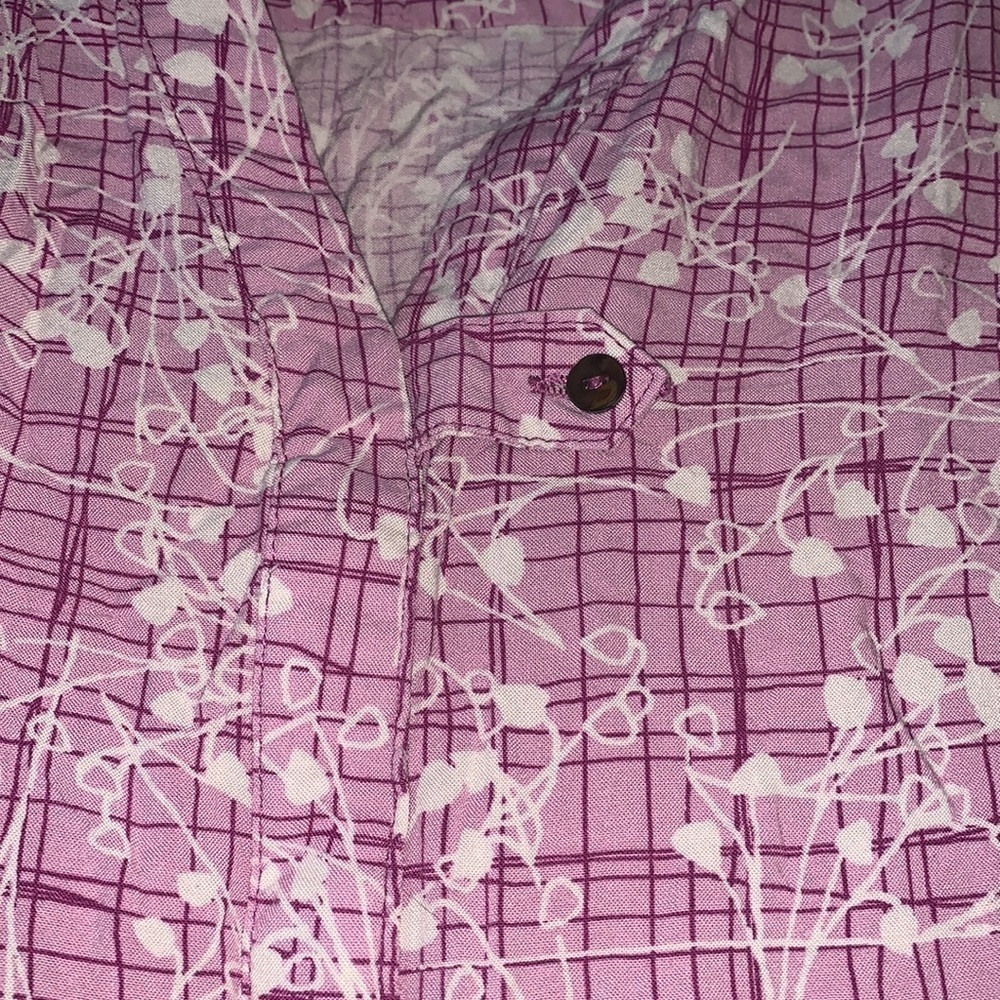 WOMAN WITHIN 3/4 Sleeve-Henley Style-Floral Tunic. Size L 18/20 - Picture 5 of 8